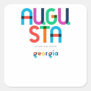 Augusta Georgia Mitte Jahrhundert, Pop Art, Quadratischer Aufkleber
