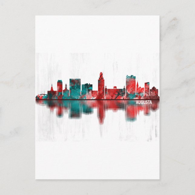 Augusta Georgia Skyline Einladungspostkarte (Vorderseite)