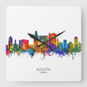 Augusta Georgia Skyline Quadratische Wanduhr