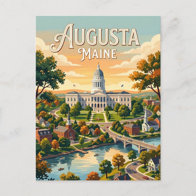 Augusta, Maine Postkarte (Vorderseite)