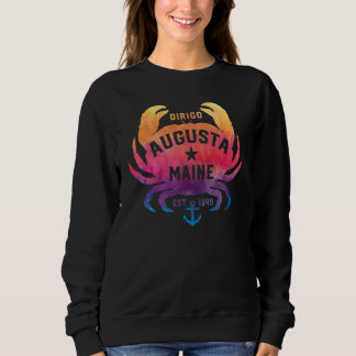 Augusta Maine Souvenir Dirigo Krabbe Süßer Regenbo Sweatshirt