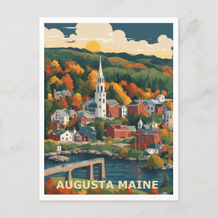 Augusta ME Grafikdesign Postkarte