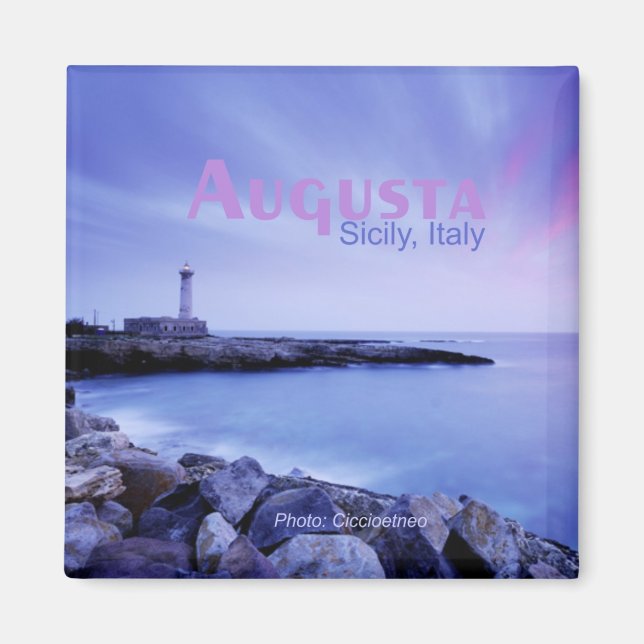 Augusta Sicile Italie Voyage Souvenir Frigo Magnet (Devant)