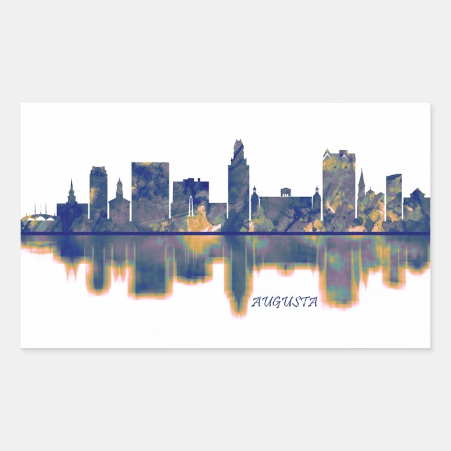 Augusta Skyline Rechteckiger Aufkleber (Vorderseite)
