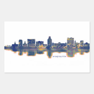 Augusta Skyline Rechteckiger Aufkleber