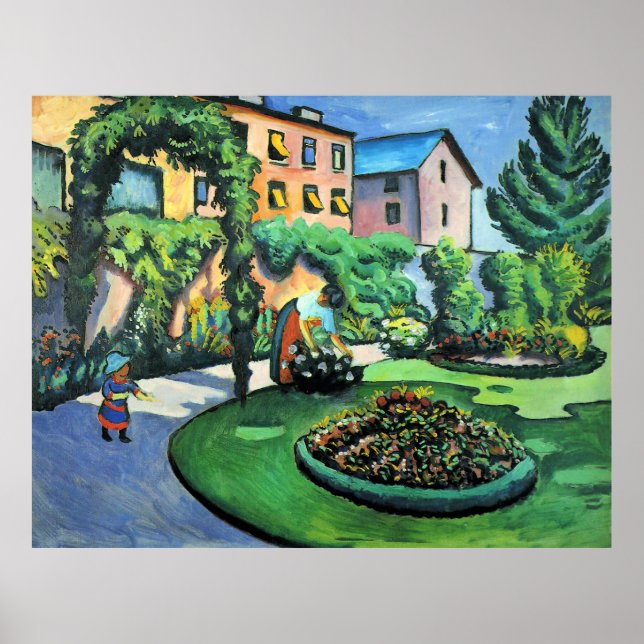 Auguste Macke - Gartenbild, beliebtes Gemälde, Poster (Vorne)