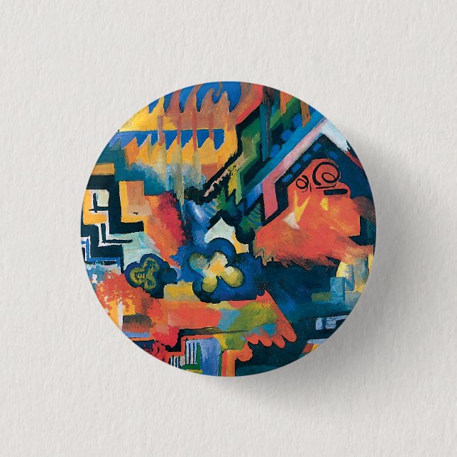 Auguste Macke - Homage To Bach Abstract Modern Art Button (Vorderseite)