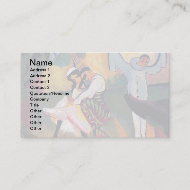 Auguste Macke - Russische Balletttänzer auf Bühne Visitenkarte (Vorderseite)