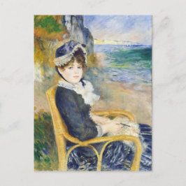 Auguste Renoir am Meer Portrait der Frau Postkarte