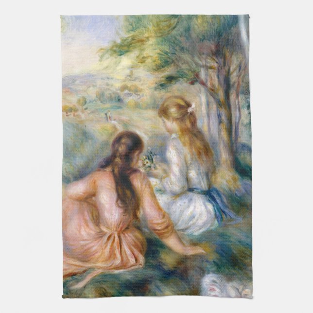 Auguste Renoir auf der Wiese Geschirrtuch (Vertikal)