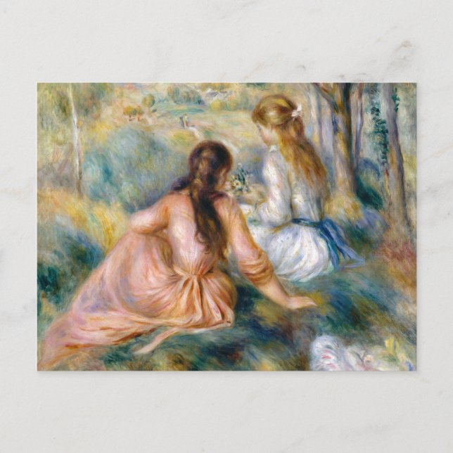 Auguste Renoir auf der Wiese Postkarte (Vorderseite)