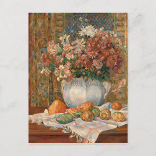 Auguste Renoir Stillleben mit Blume und Prickly Postkarte