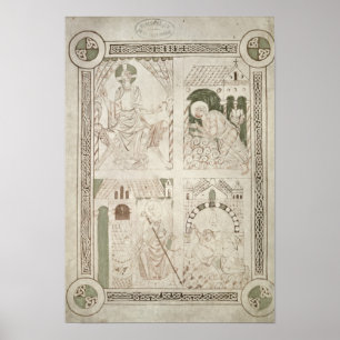 Augustine an den Füßen von Christus u. von Poster