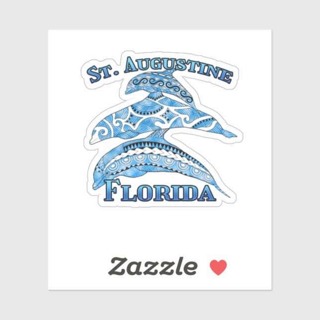 Augustine Florida Vacation Delphine Aufkleber (Blatt)