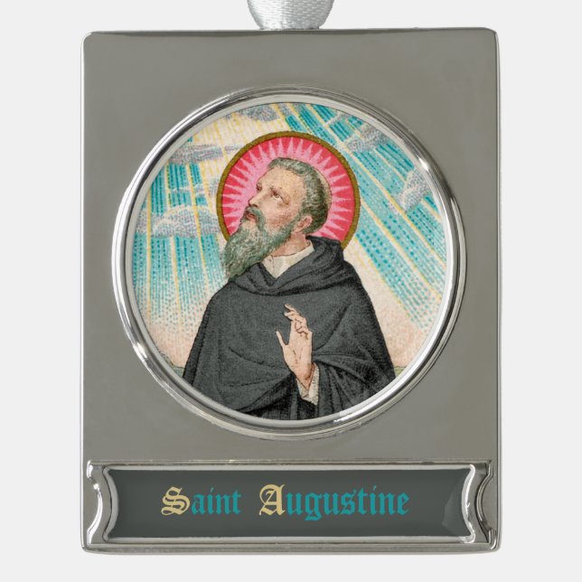 Augustine von Hippo (SAU 047; Einzelheiten) Banner-Ornament Silber (Vorderseite)
