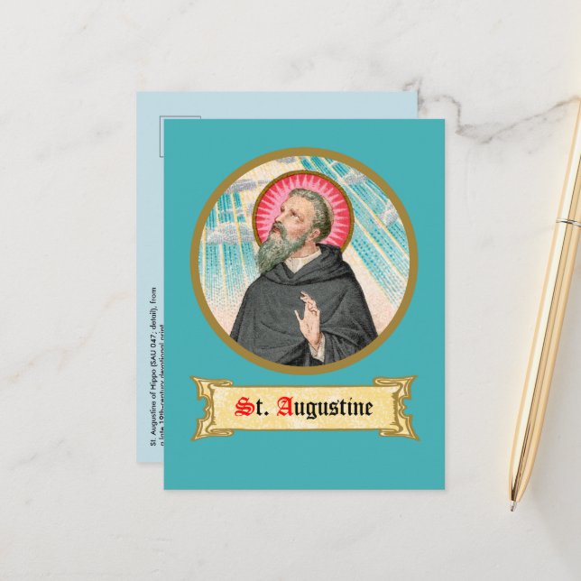 Augustine von Hippo (SAU 047; Einzelheiten) Postkarte (Vorderseite/Rückseite Beispiel)