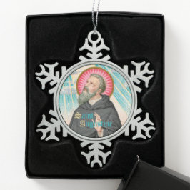 Augustine von Hippo (SAU 047; Einzelheiten) Schneeflocken Zinn-Ornament