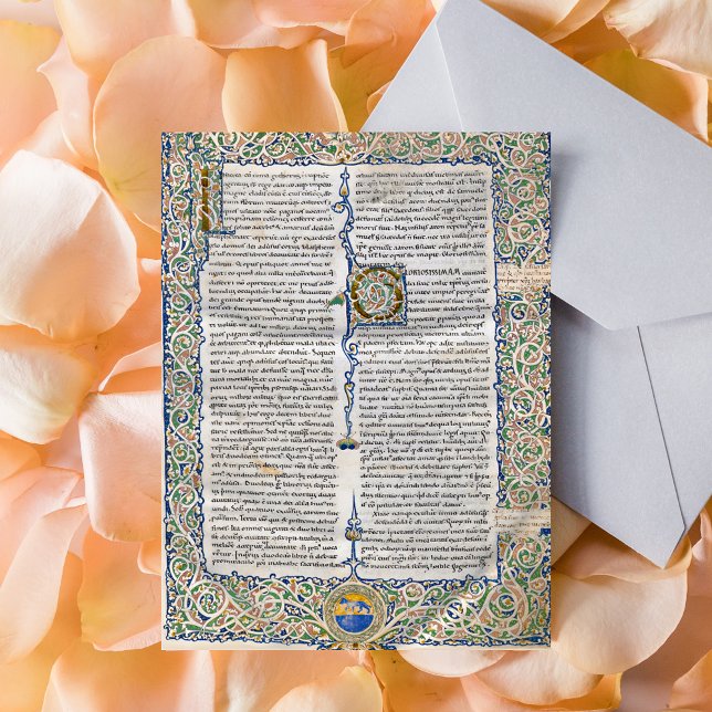 Augustiner Stadt Gottes Mittelalterliches Manuskri Postkarte (Saint Augustine City of God Medieval Manuscript Catholic Christian Postcard)