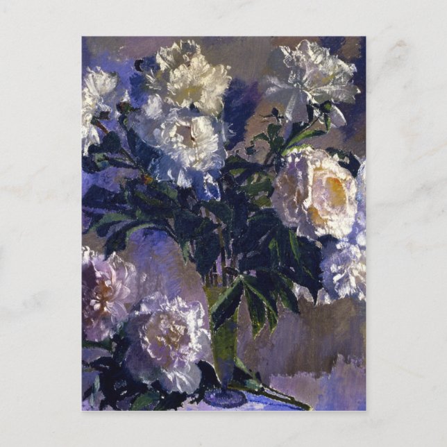 Augusto Giacometti Vintag White Peonies Postkarte (Vorderseite)