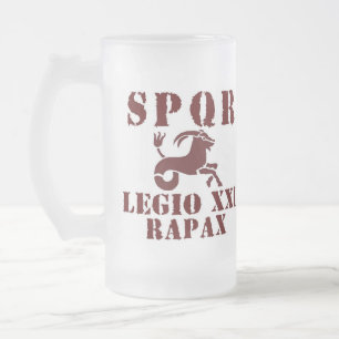 Augustus 21. Steinbock-römische Legions-mattierte Mattglas Bierglas
