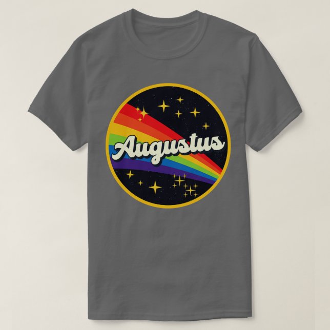 Augustus Rainbow im Weltraum Vintager Stil T-Shirt (Design vorne)