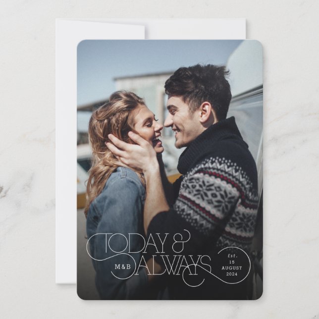 Aujourd'hui et toujours Faire-part de mariage (Devant)