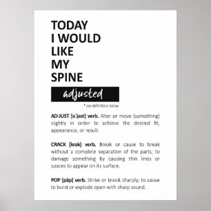 Aujourd'hui je voudrais, Affiche de chiropratique,