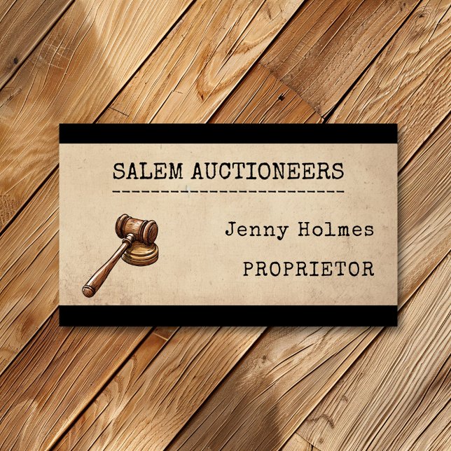 Auktionator Auktionshaus Business Gavel Visitenkarte (Von Creator hochgeladen)