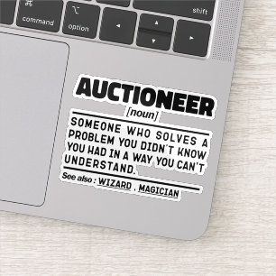 Auktionator Noun Definition Marketer Lustige Sprüc Aufkleber