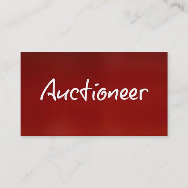 Auktionator Red Business Card Visitenkarte (Vorderseite)