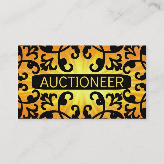 Auktionator Sunshine Damask Visitenkarte (Vorderseite)