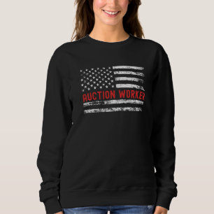 Auktionsarbeiter USA-Flagge Beruf Retro-Job-Titel Sweatshirt