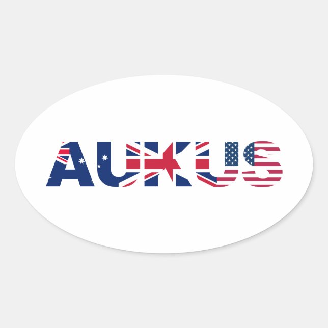 AUKUS AU UK OVALER AUFKLEBER (Vorderseite)