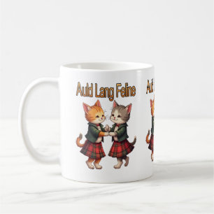 Auld Lang Feline Orange Cats tanzen Ceilidh Kaffeetasse