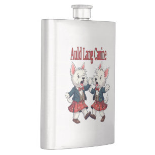 Auld Lang Hund West Highland Terrier Ceilidh Flachmann