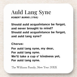 Auld Lang Syne Lyrics New Year's Eve Personalized Getränkeuntersetzer