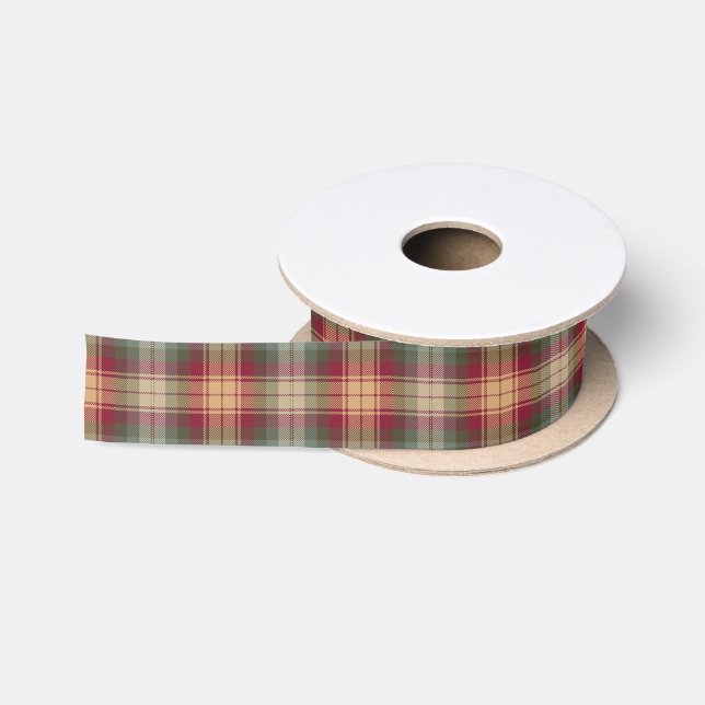 Auld Scotland Tartan Kariertes Muster Satinband (Spule)
