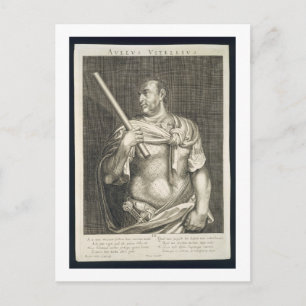 Aullus Vitellius Kaiser von Rom 68 n.Chr., in Grav Postkarte