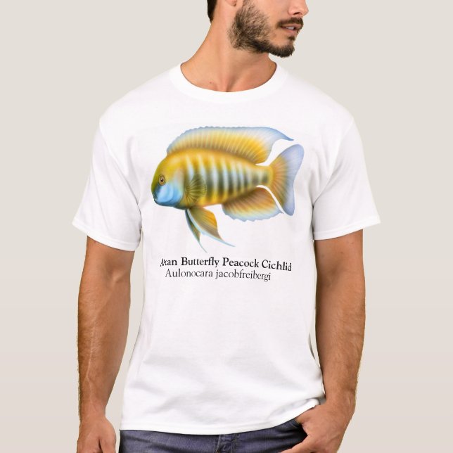 Aulonocara afrikanischer Pfaucichlid-T - Shirt (Vorderseite)