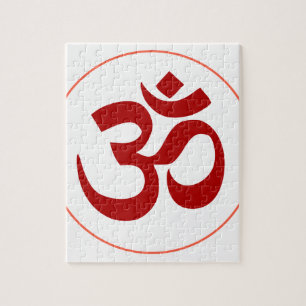 Aum- oder Om-Symbol (Dunkelrote Farbe)
