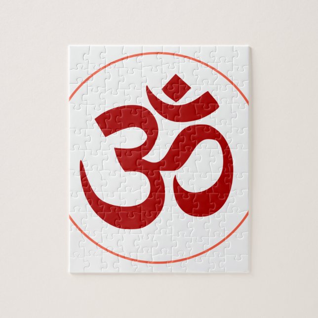 Aum- oder Om-Symbol (Dunkelrote Farbe) (Vertikal)