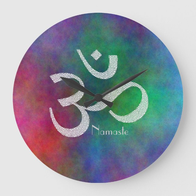Aum Om Symbol Große Wanduhr (Vorderseite)