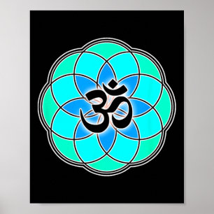 Aum Zeichen Yoga Meditation Samen Des Lebens Blüte Poster