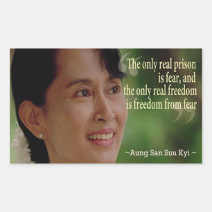 Aung- San Suu Kyiaufkleber Rechteckiger Aufkleber