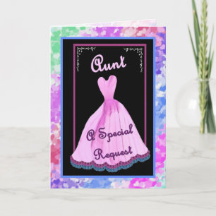 AUNT - Aunt of the Bride Invitation - PINK Dress Einladung
