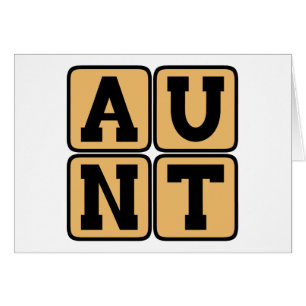AUNT Aunty Tuntie Word Funny Family Wiedersehen