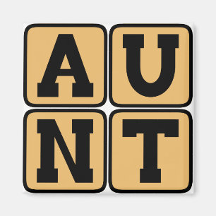 AUNT Aunty Tuntie Word Funny Family Wiedersehen Magnet