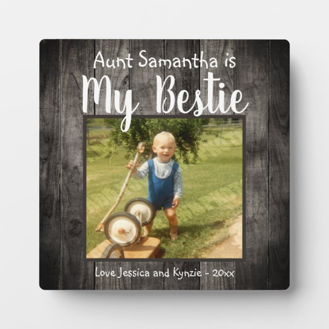 Aunt Bestie Desk Foto Fotoplatte (Vorderseite)