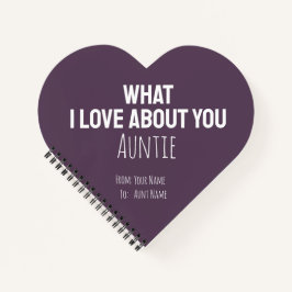 Aunt Gifts Auntie Cool Unique Modern Heart Notizbuch