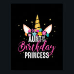 aunt of  birthday princess aunt gift unicorn birth poster<br><div class="desc">FREE MOM HUGS</div>